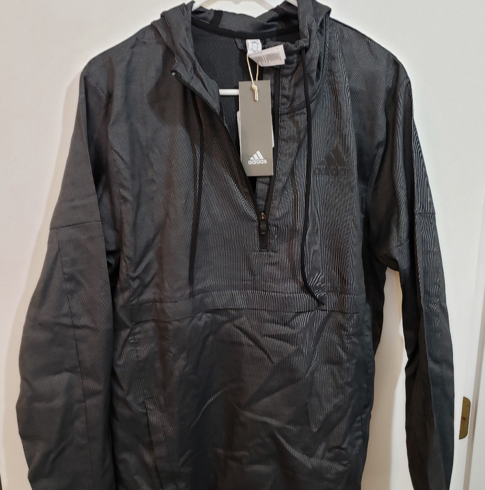 Adidas 3/4 Zip Jacket Gray Mens Small NWT